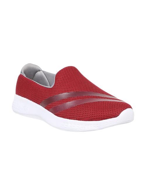 maroon mesh slip on sports shoes - 17436747 -  Standard Image - 0