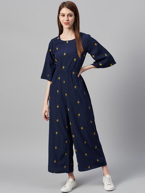 embroidered full leg jumpsuit - 17436793 - Standard Image - 0