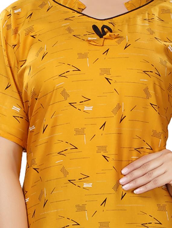 yellow rayon nighty - 17438009 - Standard Image - 3