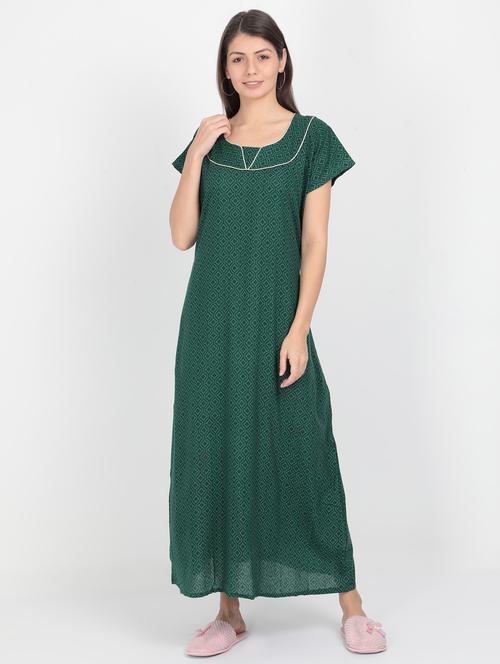 green cotton  nighty - 17438022 -  Standard Image - 0
