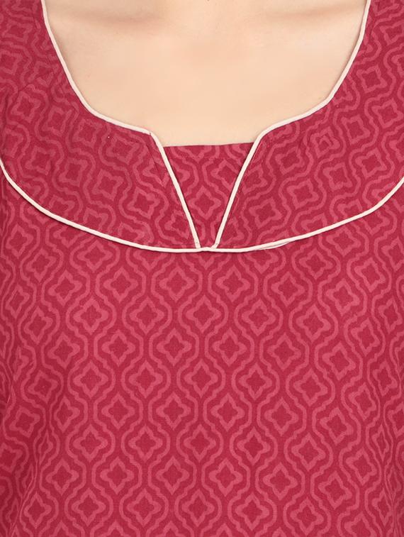 red cotton nighty - 17438023 - Standard Image - 3