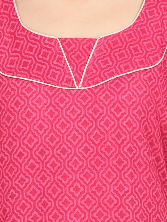 pink cotton nighty - 17438025 - Standard Image - 3