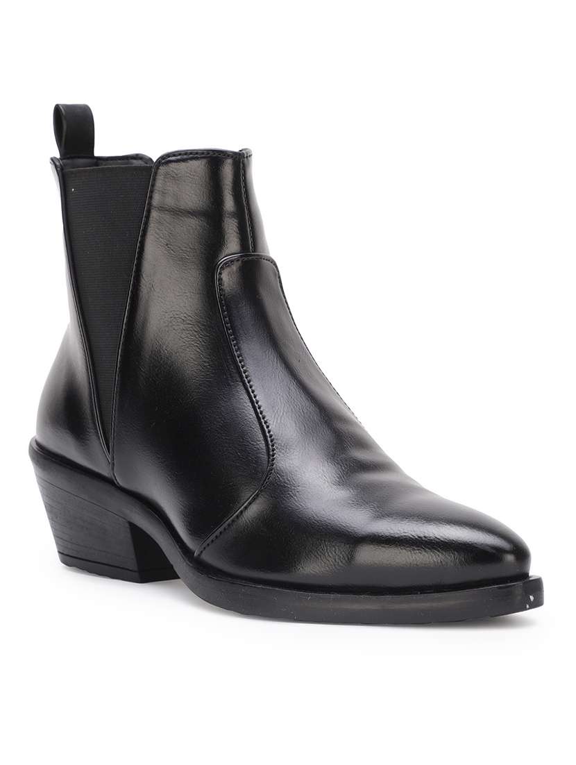 black faux leather ankle  boots - 17438125 -  Zoom Image - 0