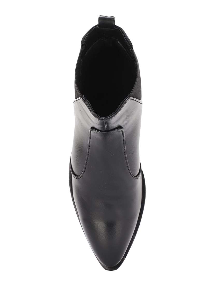 black faux leather ankle boots - 17438125 - Standard Image - 3