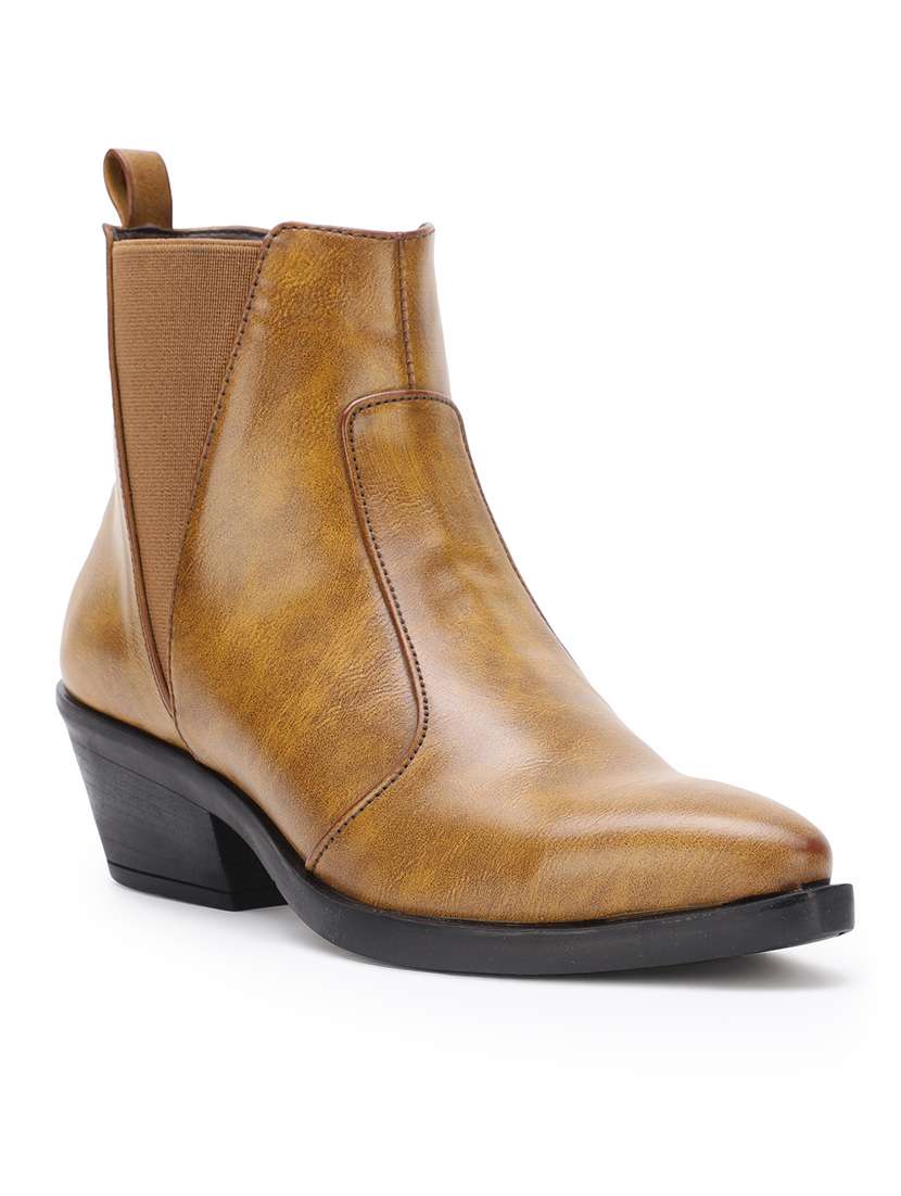 tan faux leather ankle  boots - 17438127 -  Zoom Image - 0
