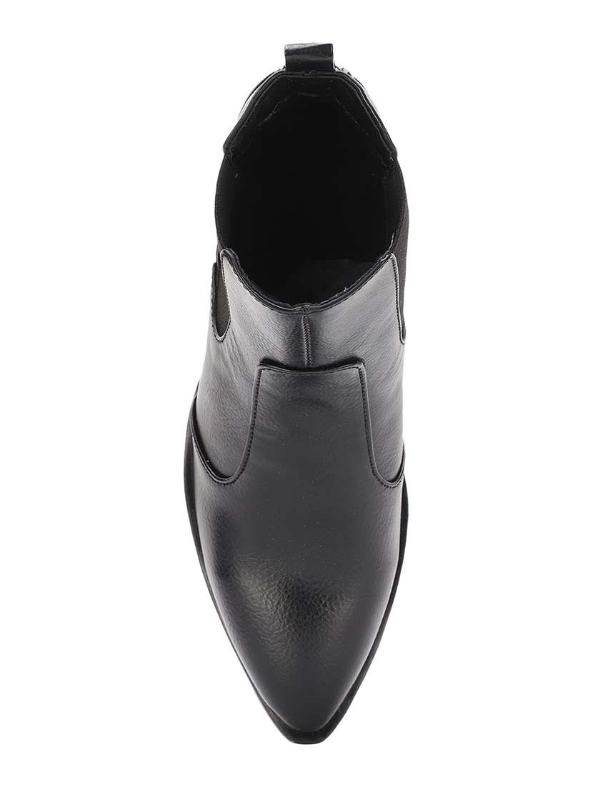 black faux leather ankle boots - 17438128 - Standard Image - 3