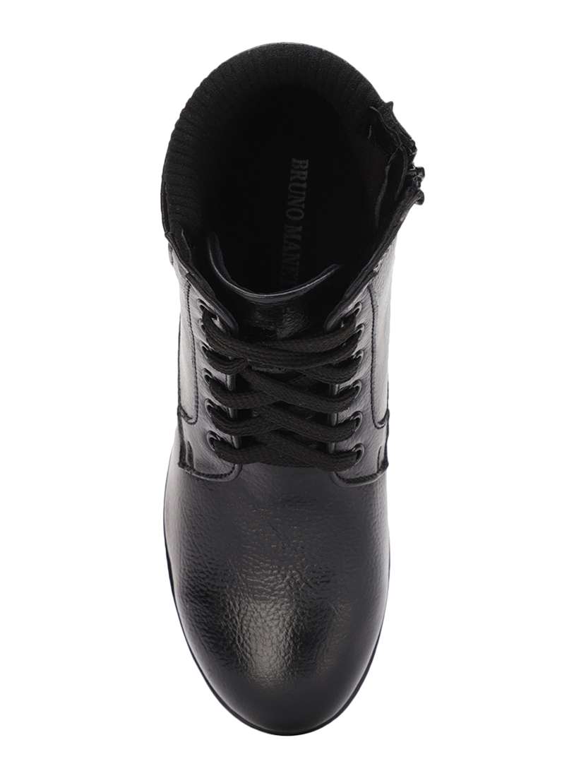 black faux leather ankle boots - 17438141 - Standard Image - 3