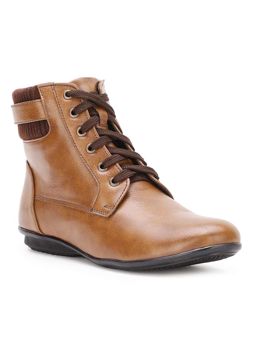 tan faux leather ankle boots - 17438142 - Zoom Image - 0