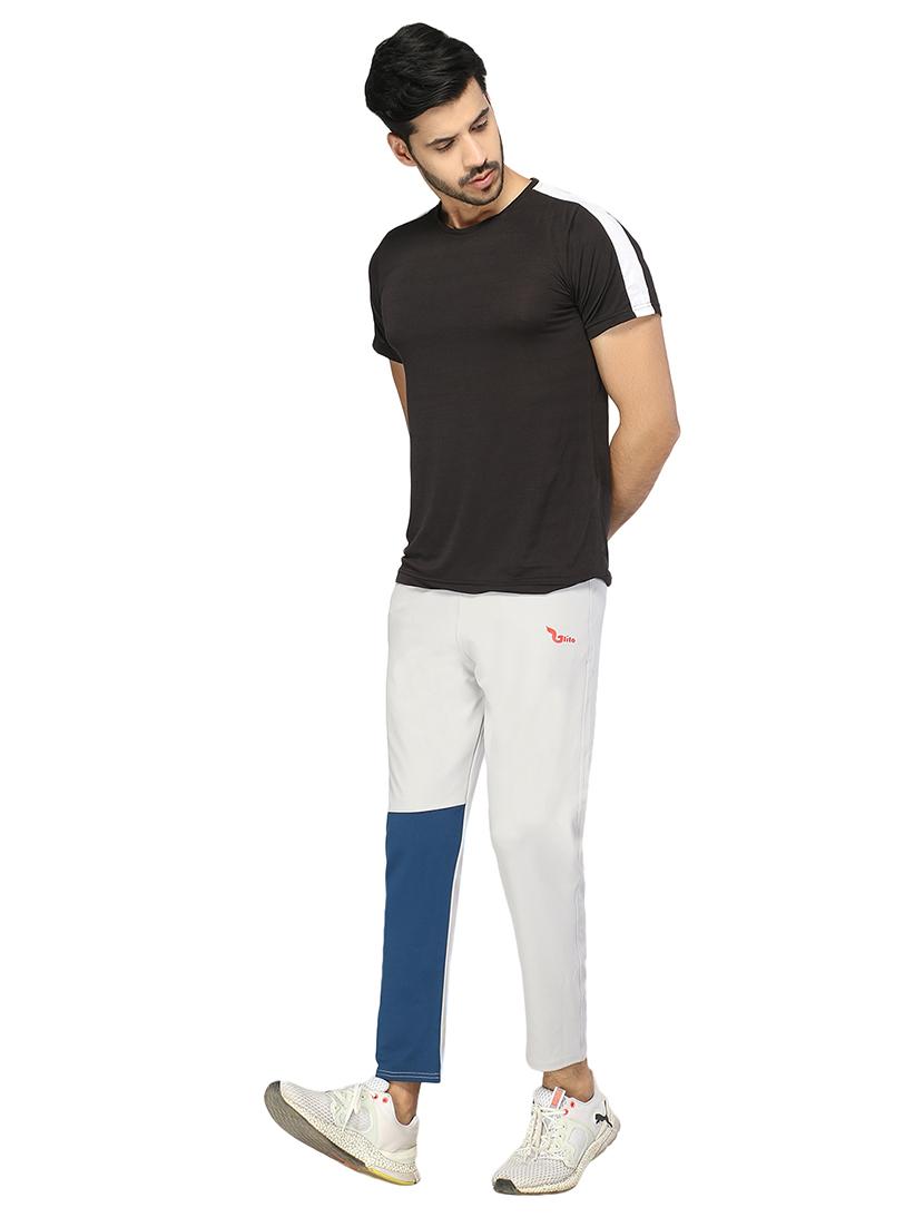 white color block full length track pant - 17438207 - Standard Image - 3