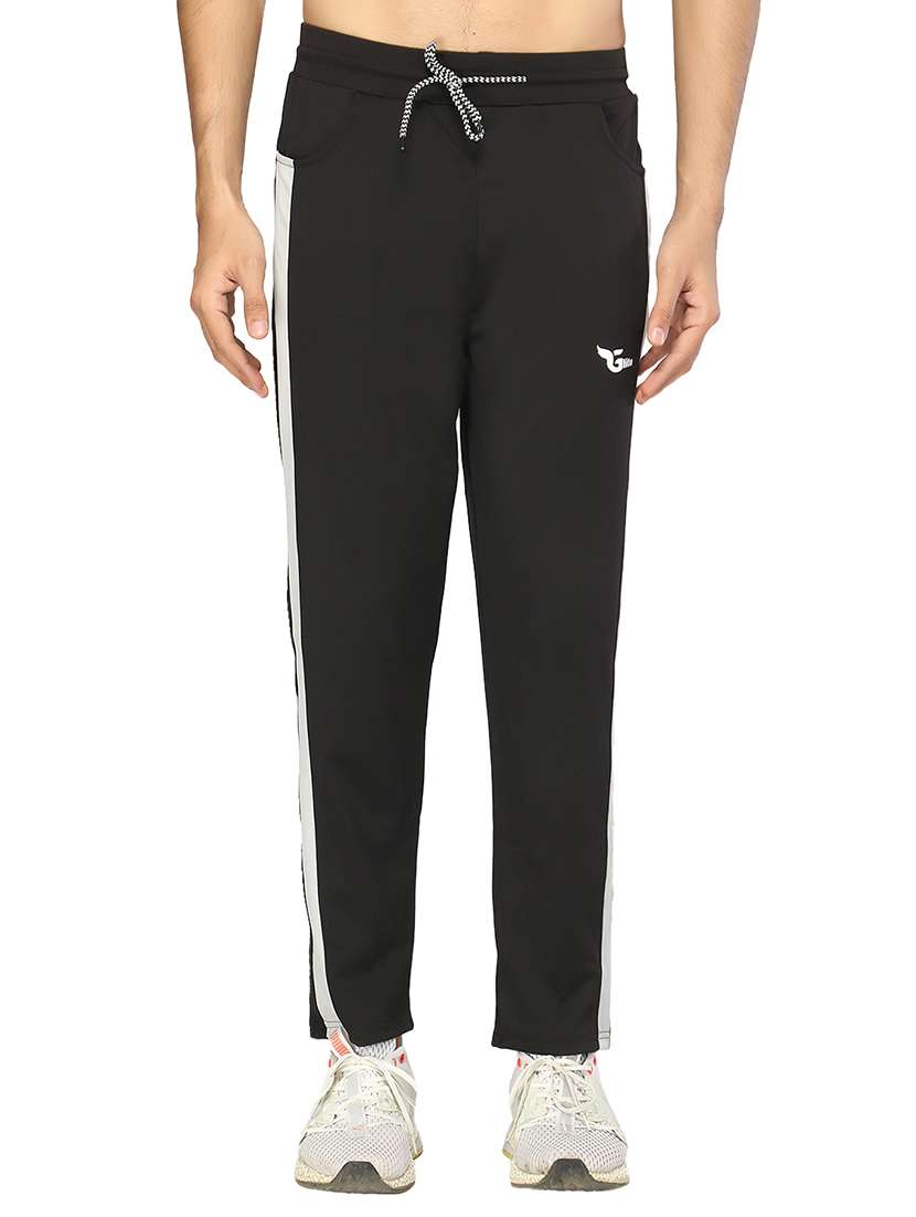 black side striped full length track pant - 17438210 -  Zoom Image - 0