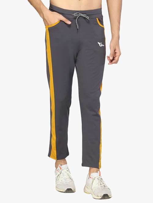 grey side striped  full length track pant - 17438212 -  Standard Image - 0