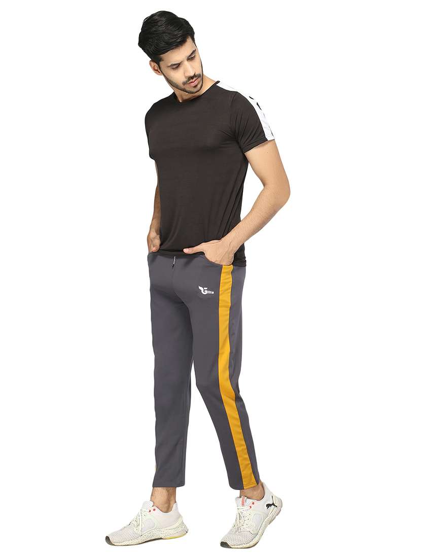 grey side striped full length track pant - 17438212 - Standard Image - 3