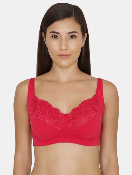red cotton regular bra - 17440977 - Standard Image - 0