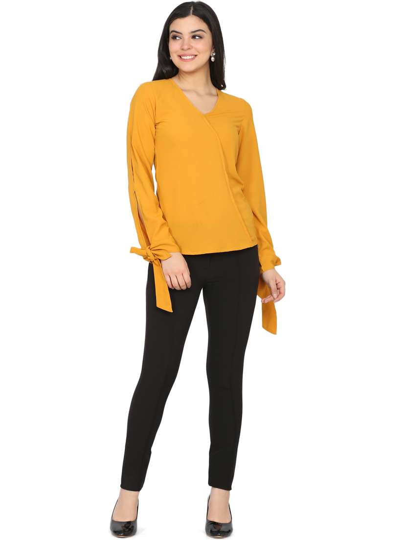 women's straight v neck top - 17442128 -  Standard Image - 3