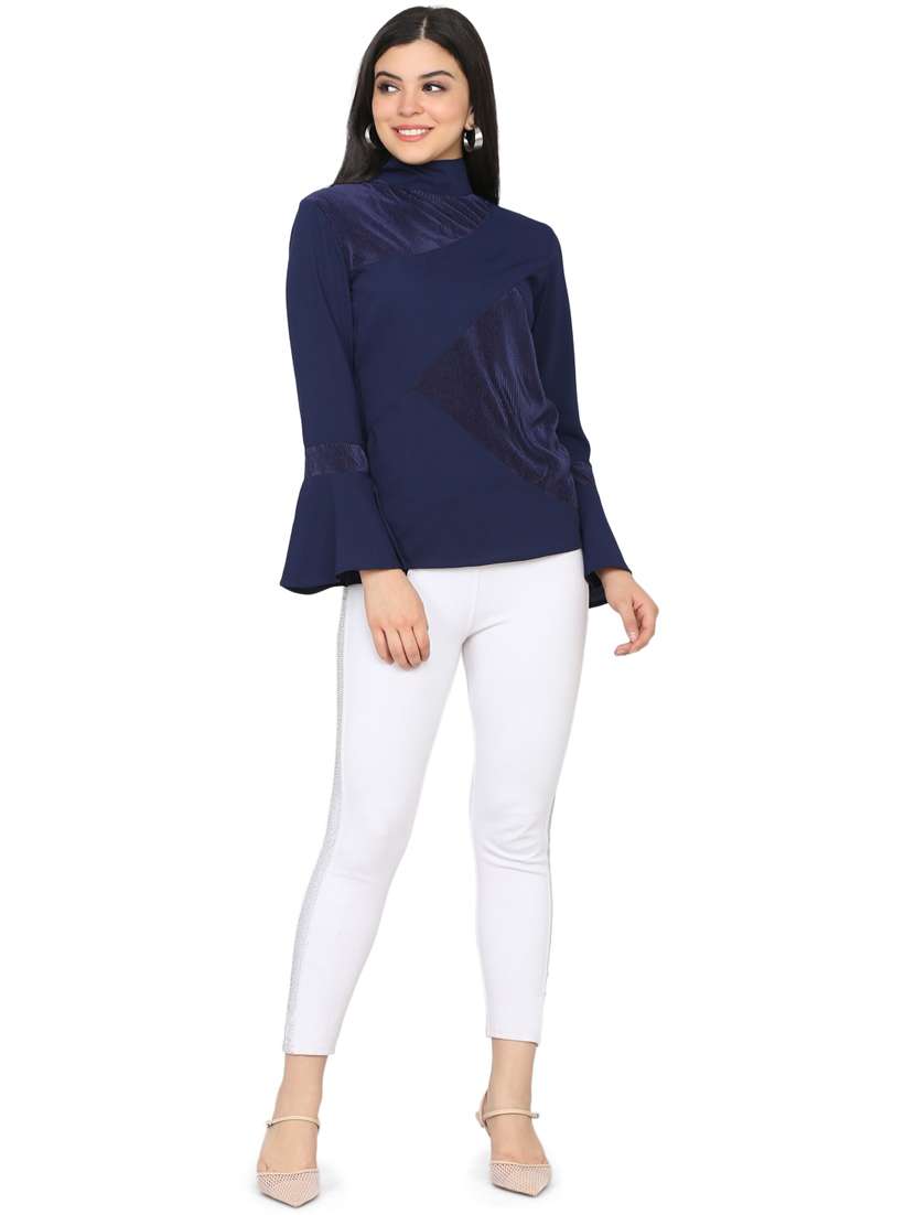 women's straight high neck top - 17442129 -  Standard Image - 3