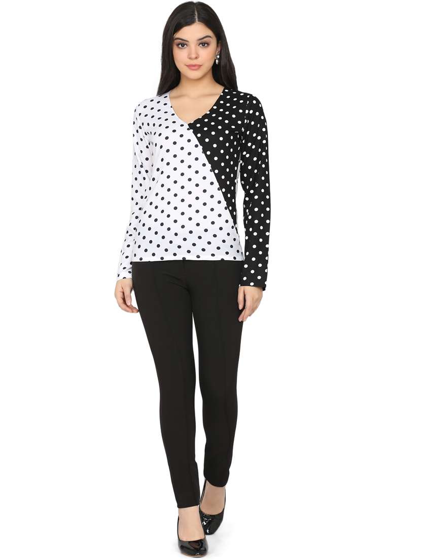 women's straight v neck top - 17442133 -  Standard Image - 3