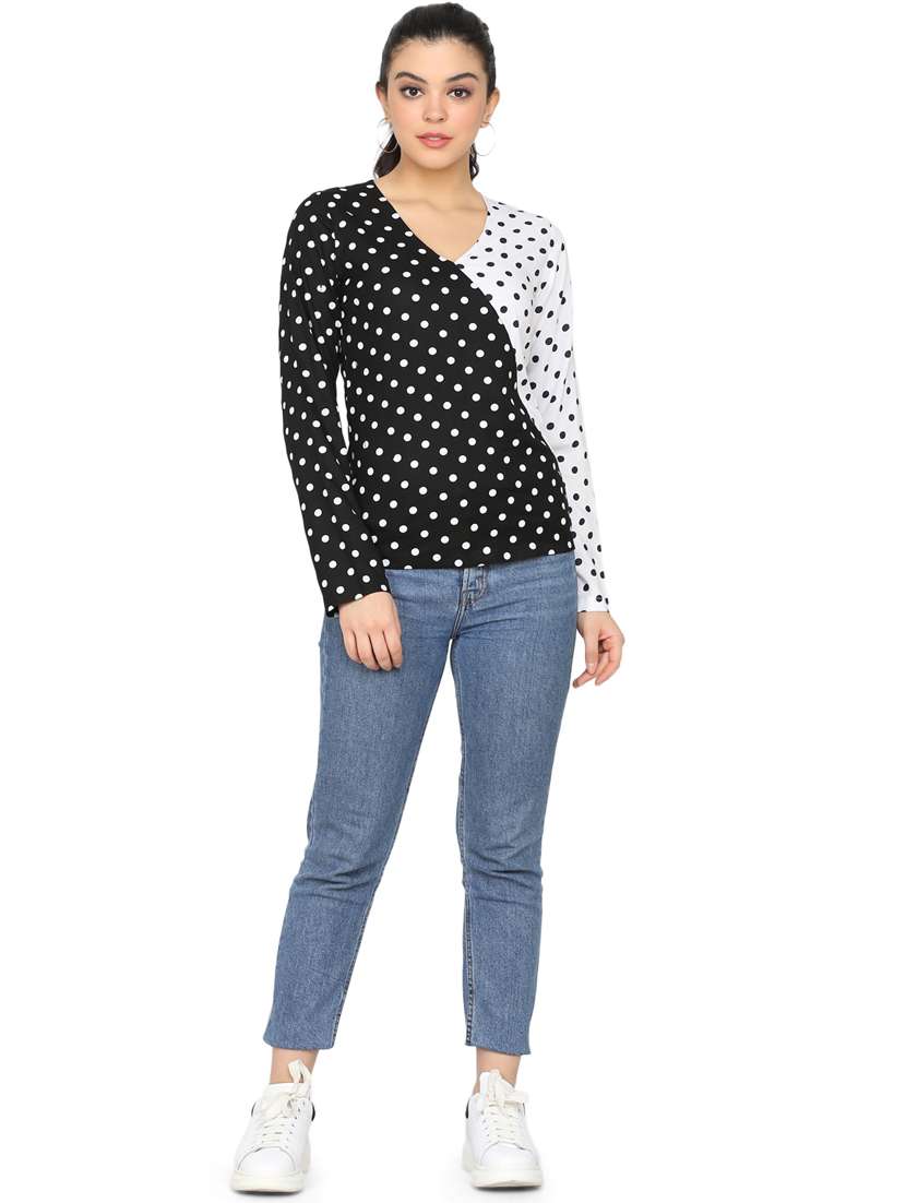 women's straight v neck top - 17442134 -  Standard Image - 3