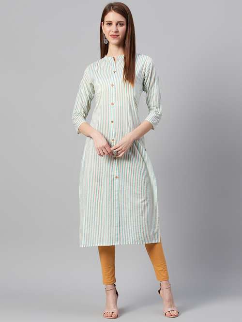 women's front slit kurta - 17443231 - Standard Image - 0