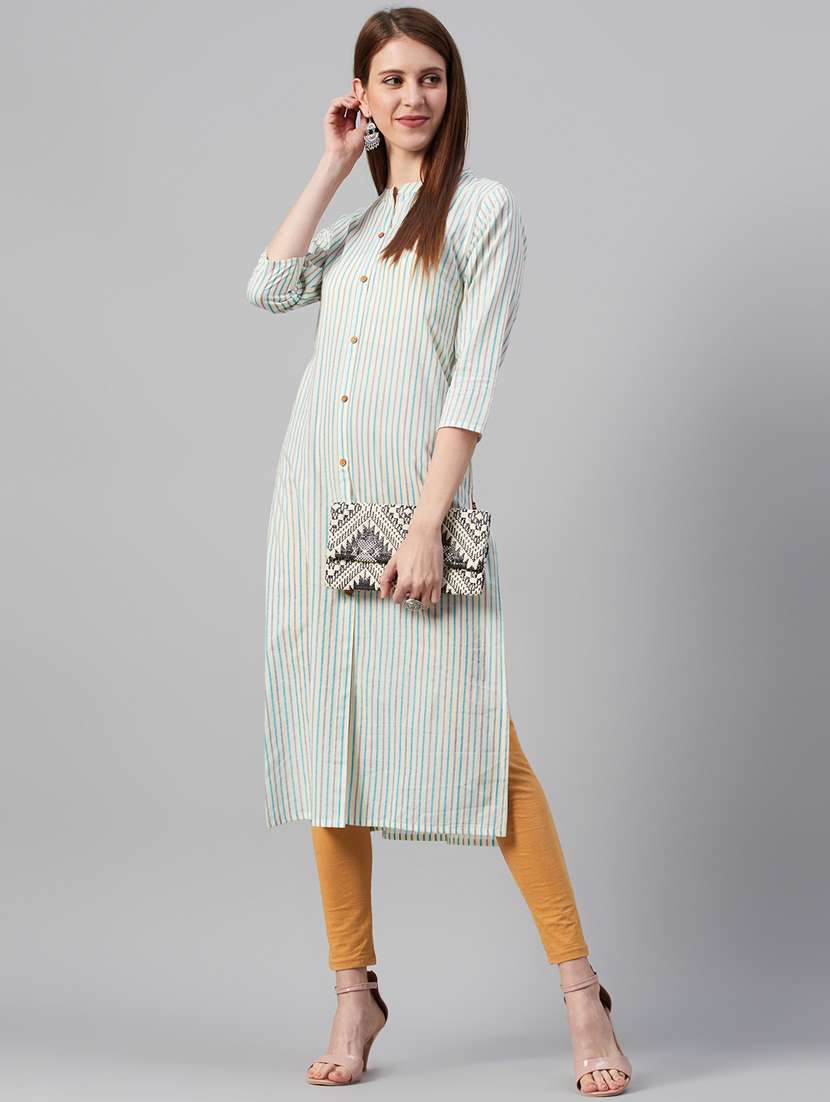 women's front slit kurta - 17443231 - Standard Image - 3