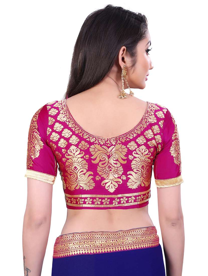 navy bordered saree - 17443840 - Standard Image - 3