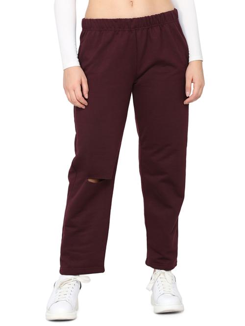 knee slit fleece jogger - 17443857 - Standard Image - 0