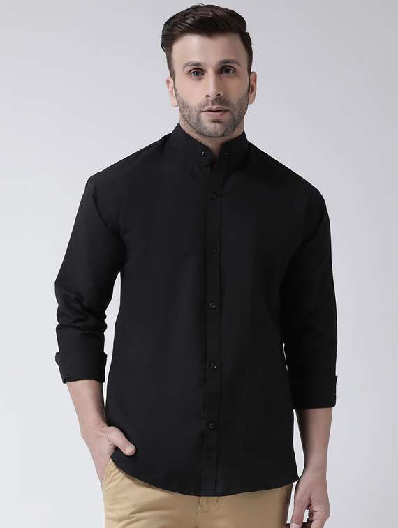 black solid casual shirt
