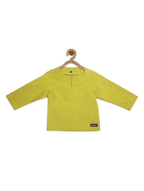 green cotton poplin kurta  - 17450169 -  Standard Image - 0