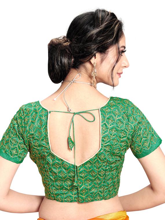 self design woven saree with blouse - 17450648 - Standard Image - 3