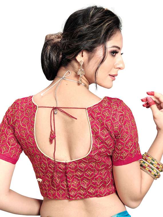 self design woven saree with blouse - 17450649 - Standard Image - 3