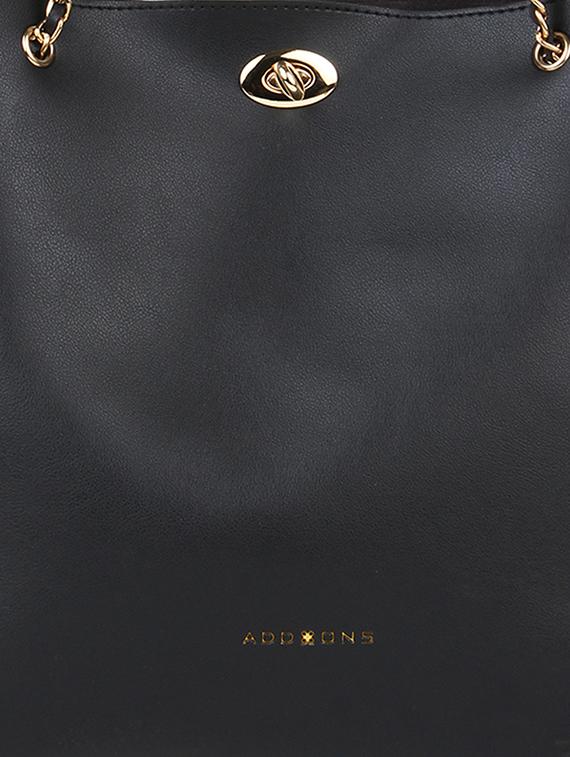 black leatherette (pu) handbag - 17451075 - Standard Image - 3