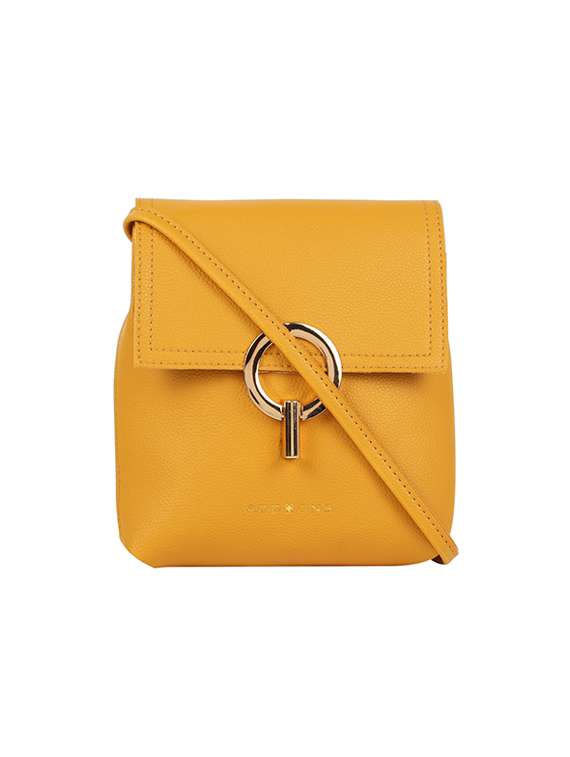 yellow leatherette (pu) sling bag - 17451085 -  Zoom Image - 0