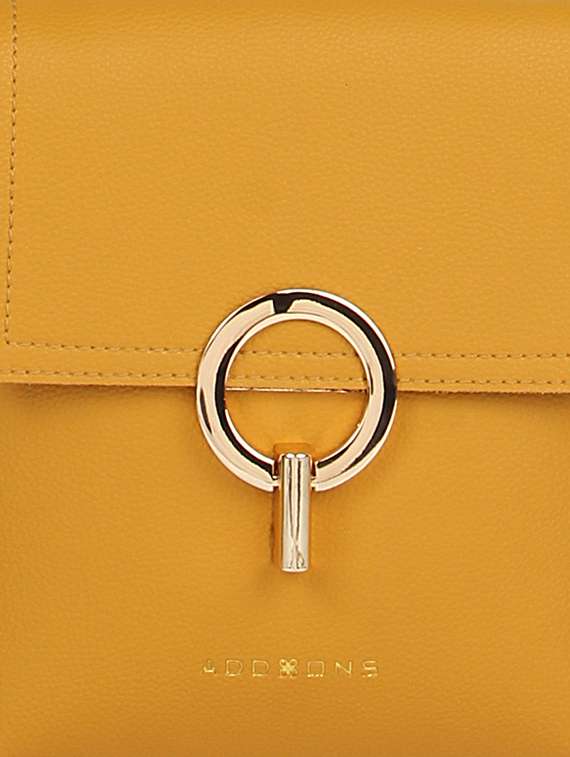 yellow leatherette (pu) sling bag - 17451085 - Standard Image - 3