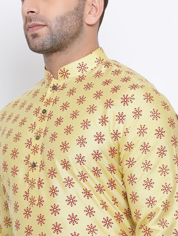 yellow printed long kurta - 17451175 - Standard Image - 3