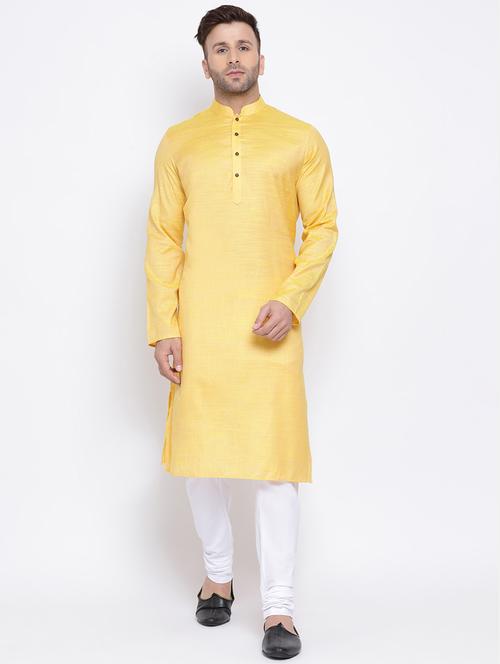 yellow solid long kurtas kurta - 17451195 -  Standard Image - 0