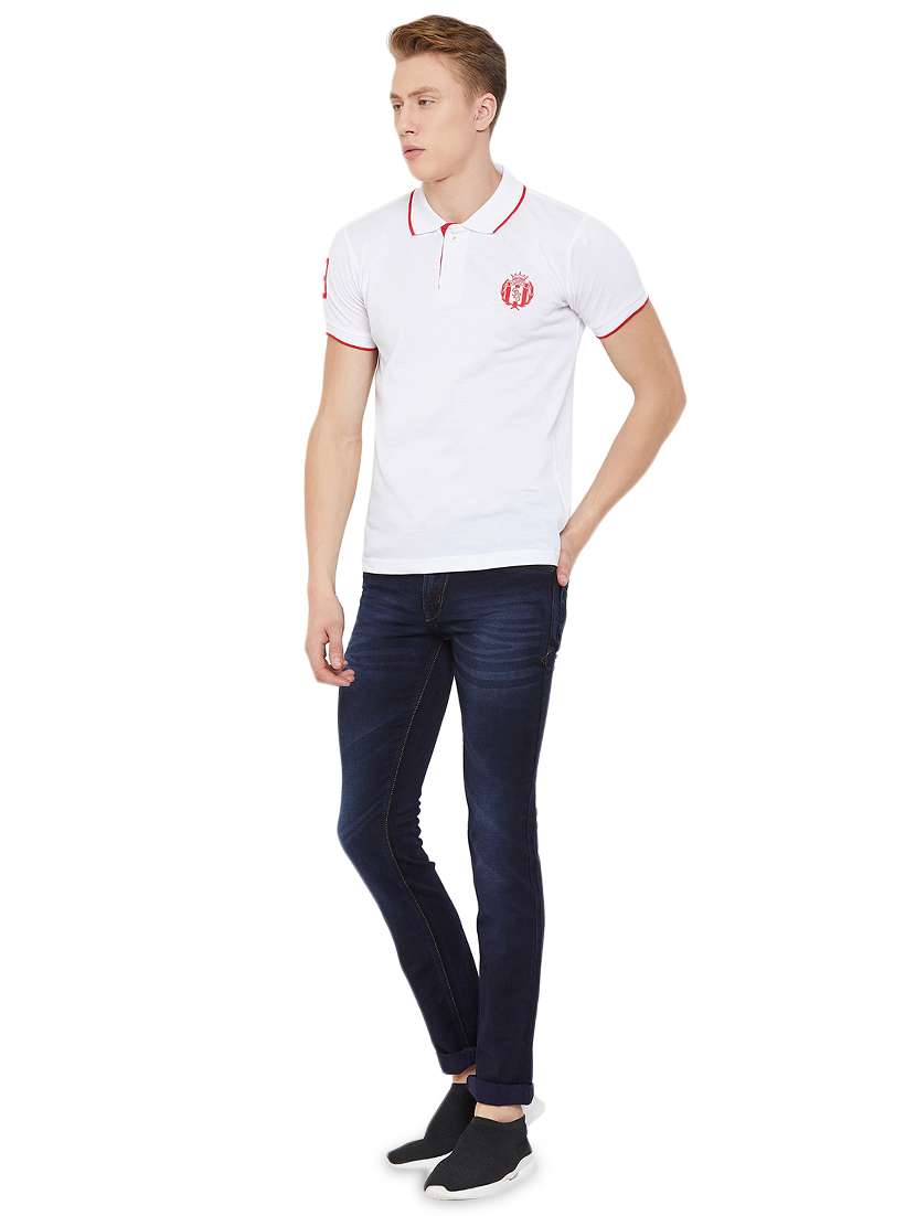 white printed polo t-shirt - 17453396 -  Standard Image - 3