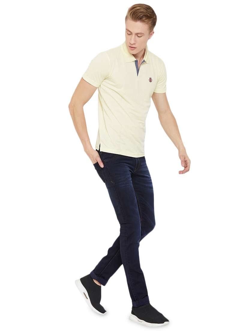 yellow solid collared t-shirt - 17453422 -  Standard Image - 3