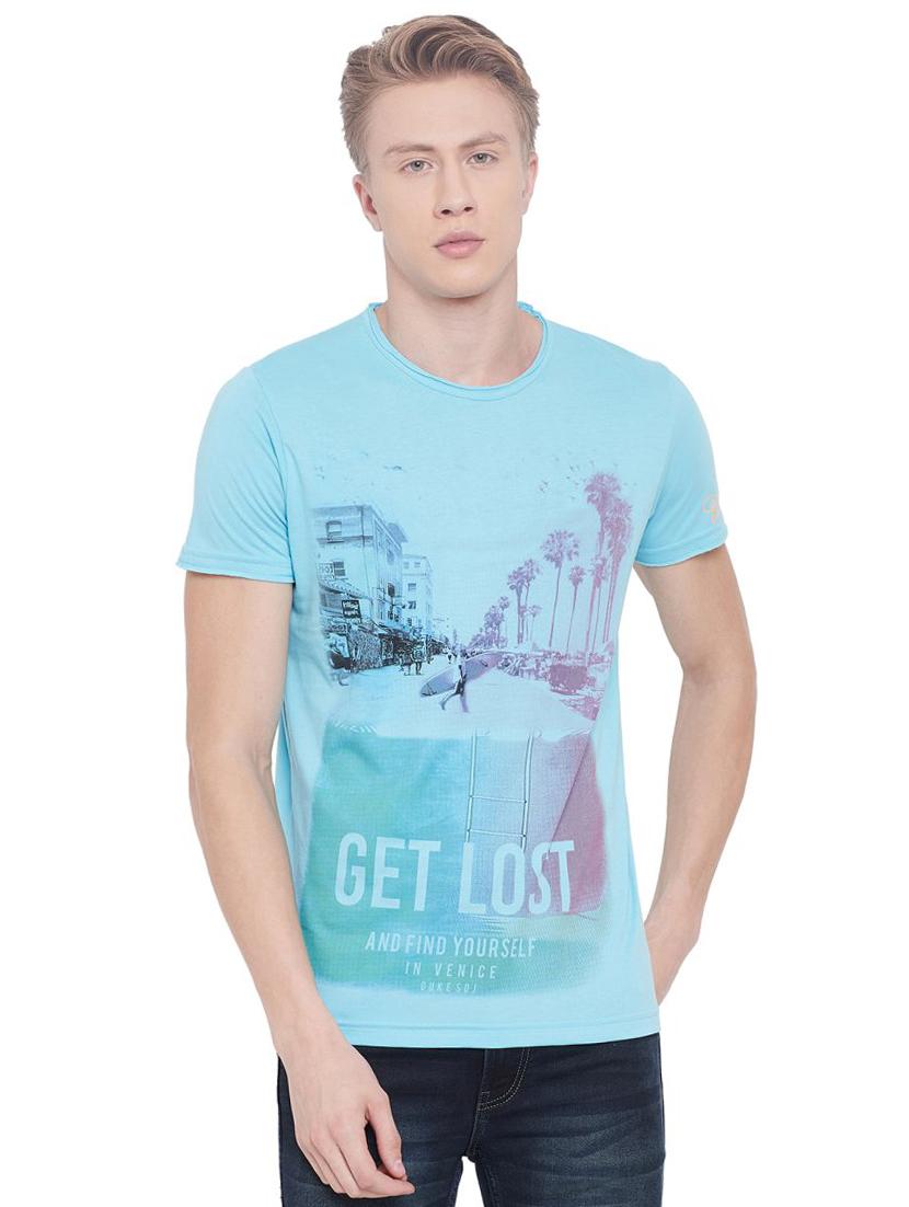 light blue printed t-shirt - 17453423 - Zoom Image - 0