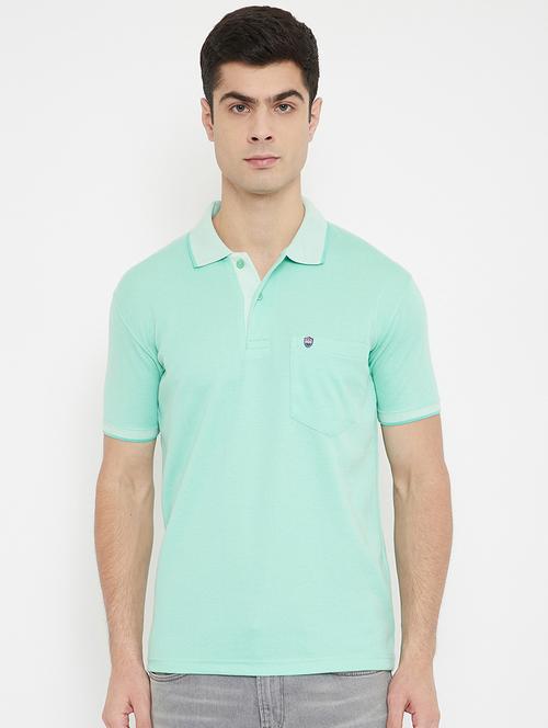 green solid polo t-shirt - 17453437 - Standard Image - 0