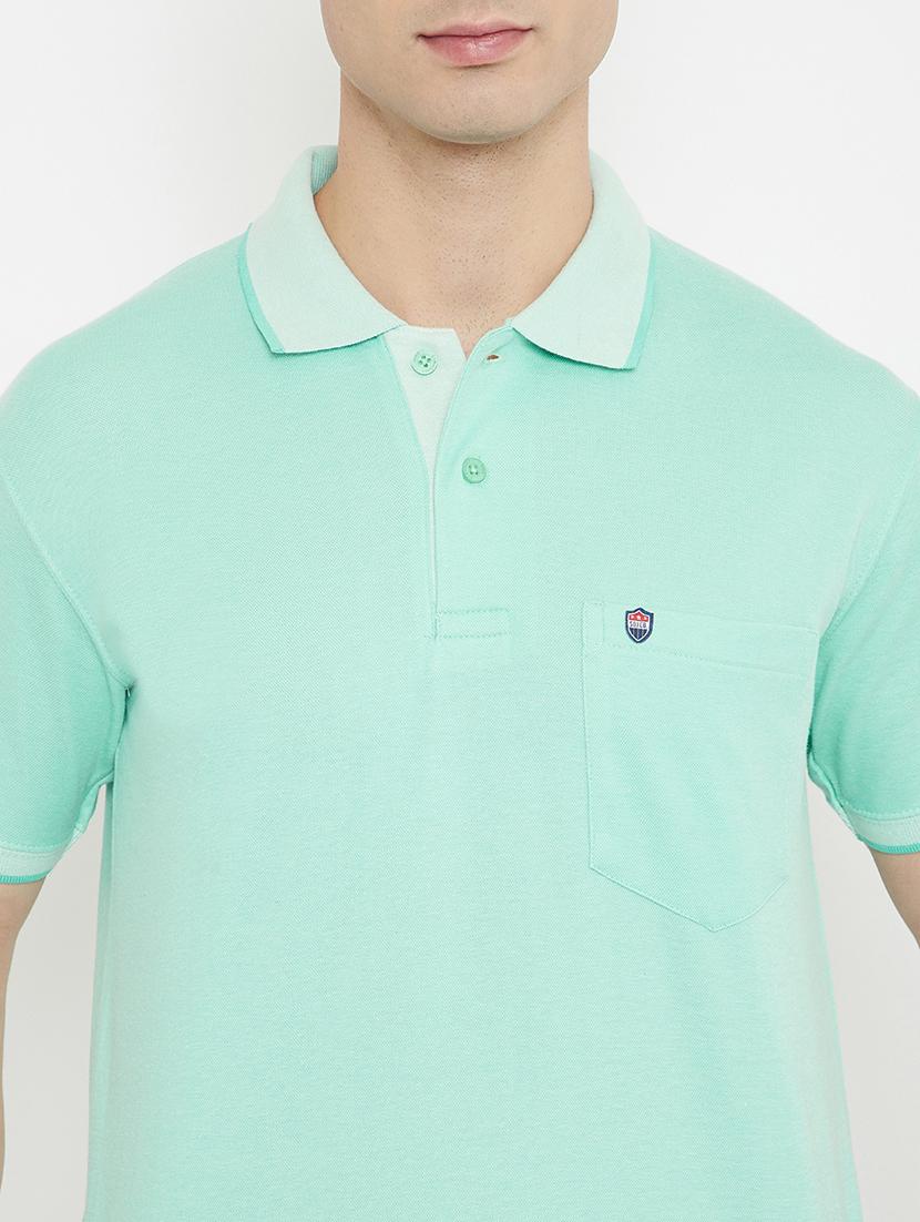 green solid polo t-shirt - 17453437 - Standard Image - 3
