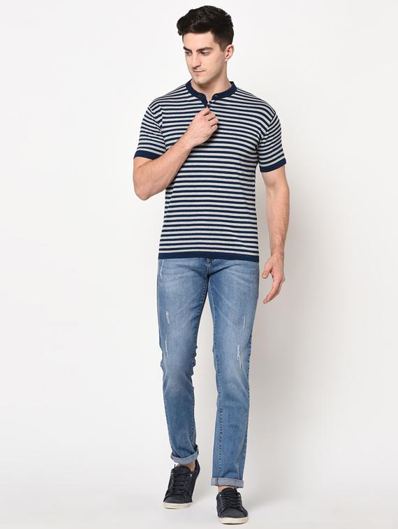 grey striped t-shirt - 17453501 - Standard Image - 3