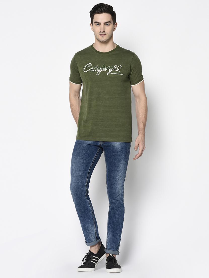 olive green printed t-shirt - 17453506 - Standard Image - 3