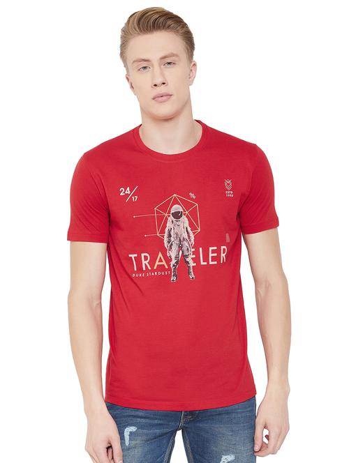 red printed t-shirt - 17453553 - Standard Image - 0