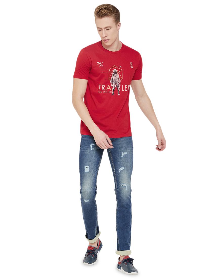 red printed t-shirt - 17453553 - Standard Image - 3