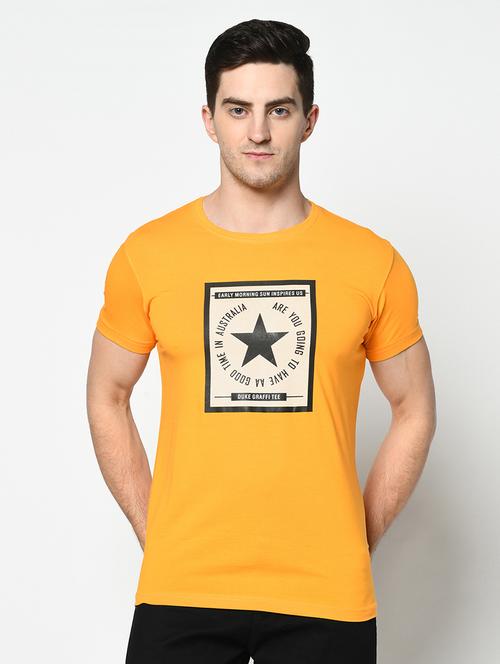 yellow printed t-shirt - 17453607 - Standard Image - 0