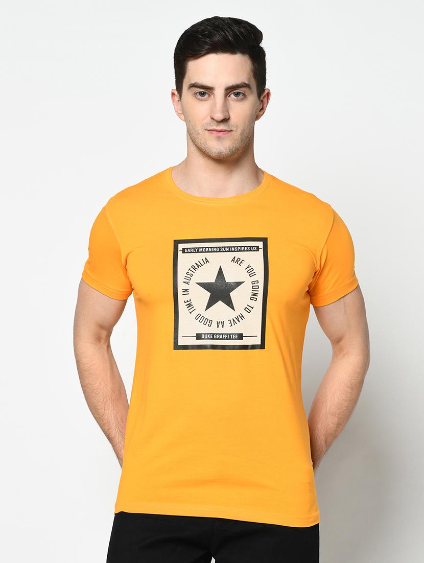 yellow printed t-shirt - 17453607 - Zoom Image - 0