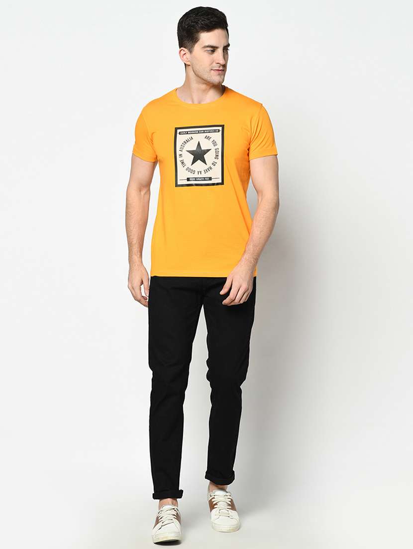 yellow printed t-shirt - 17453607 - Standard Image - 3