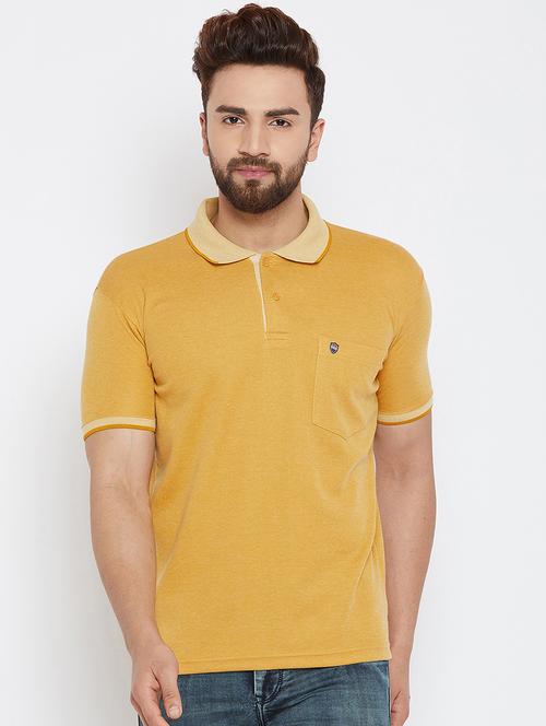 yellow solid polo t-shirt - 17453689 - Standard Image - 0