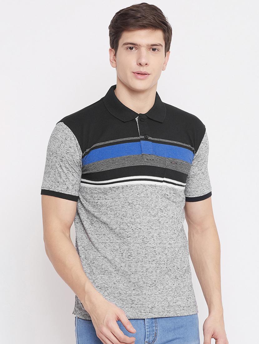 black striped polo t-shirt - 17453730 -  Zoom Image - 0