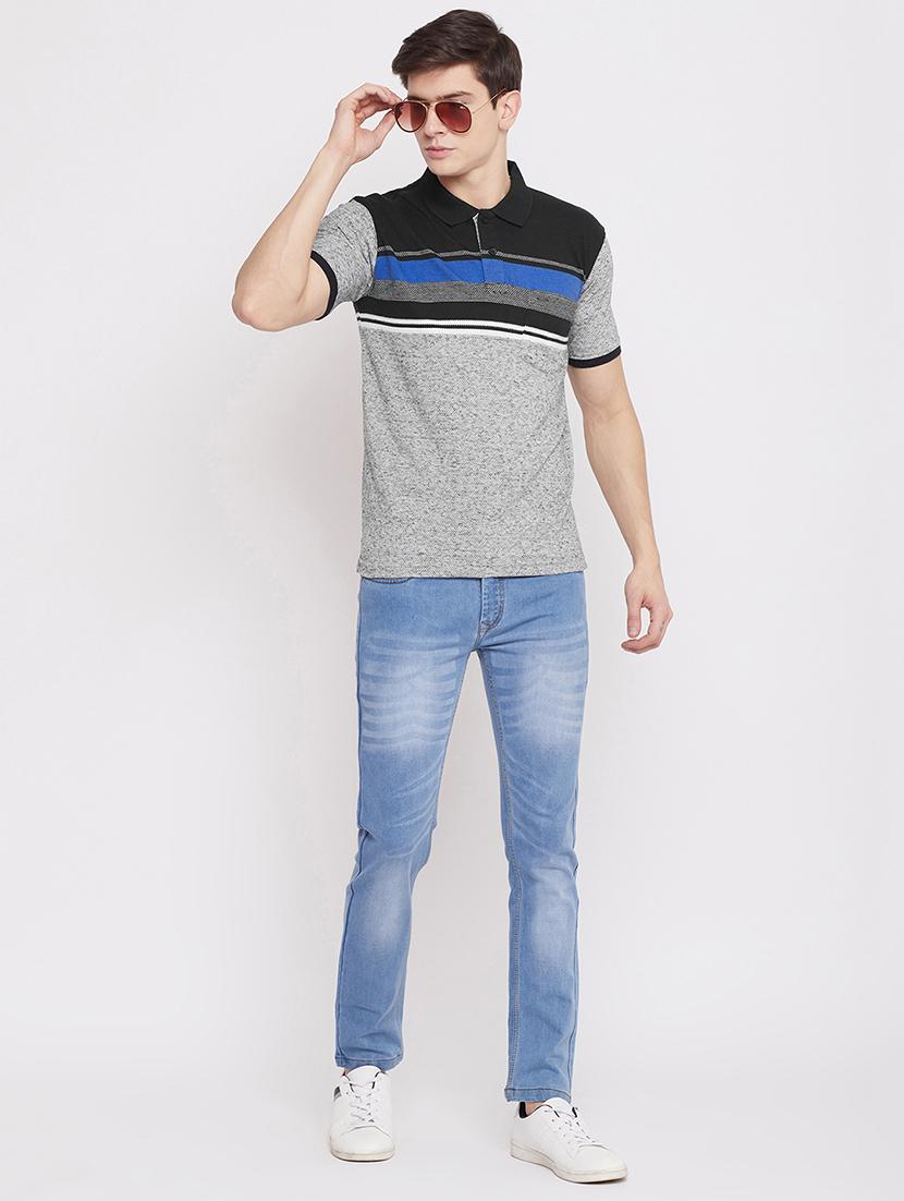 black striped polo t-shirt - 17453730 - Standard Image - 3