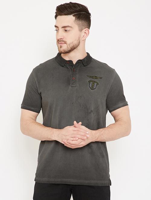 grey faded collared t-shirt - 17453733 -  Standard Image - 0